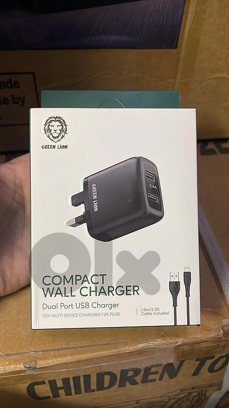 Green lion compact wall charger dual port usb charger