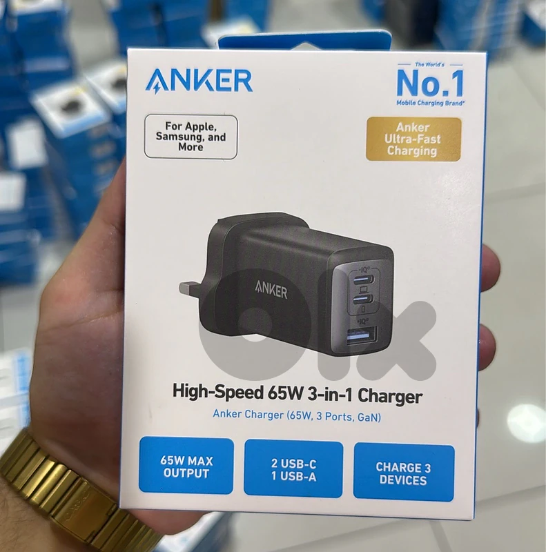 Anker Powerport III 65w 3 in 1  charger 3pin