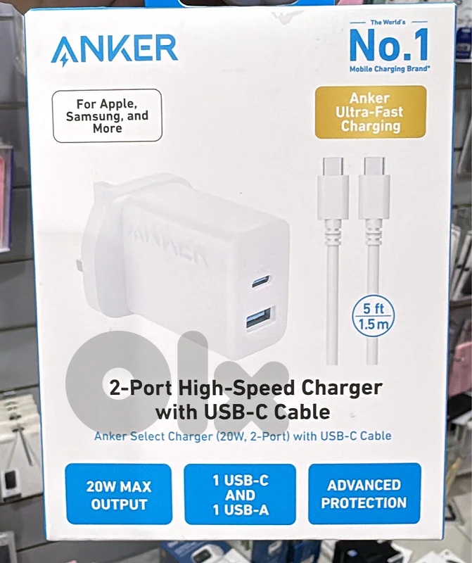 Anker select charger 20w 2-port with usb-c cable B2348k21