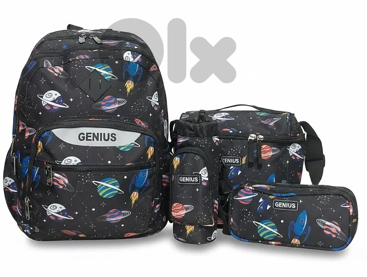 Genius Teen 4 Pieces School Set - 8 Styles