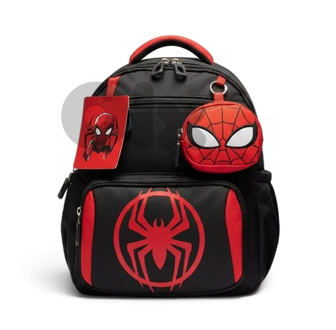 Kids Flat Backpack with Pocket - Spiderman