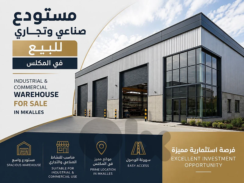 depot for sale Mkalles مستودع تجاري للبيع المكلس