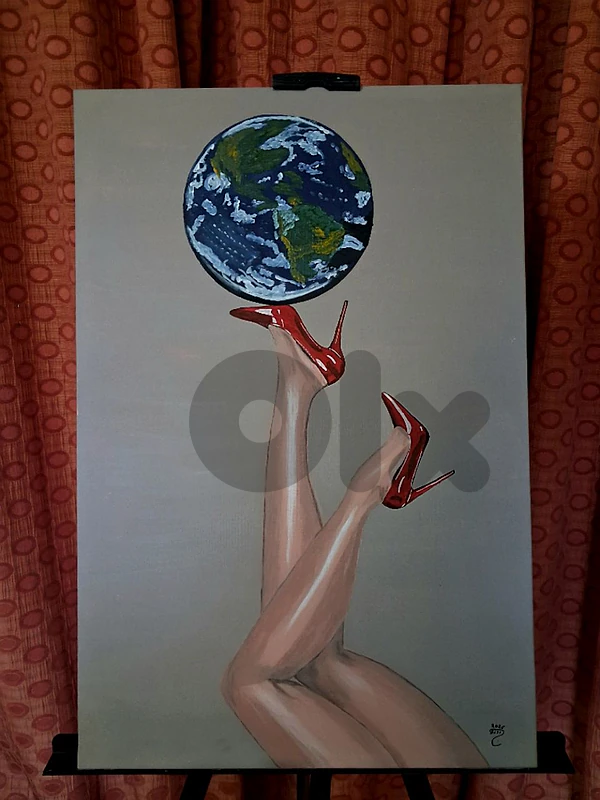 modern beautiful acrylic painting لوحة رسم يد بالاكريليك