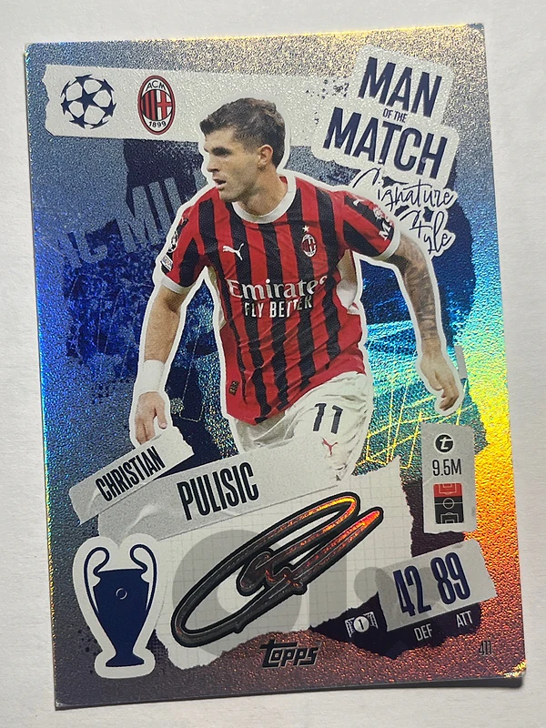 christian pulisic signed football card