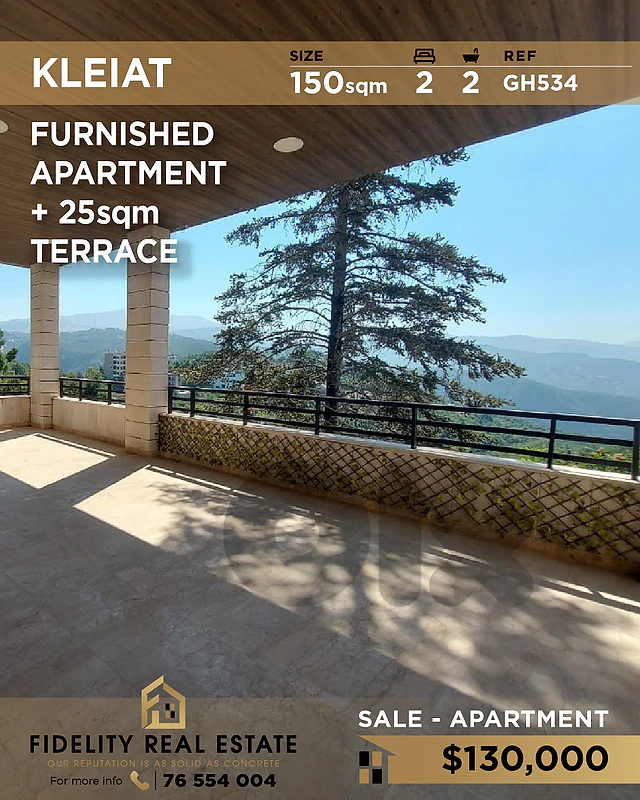 Apartment for sale in kleiat GH534 شقة مفروشة للبيع في قليعات