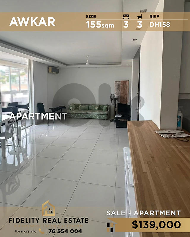 Apartment for sale in Awkar DH158 شقة للبيع في عوكر