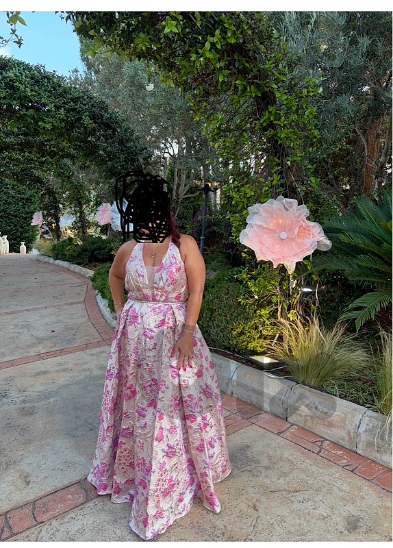 pink wedding dress