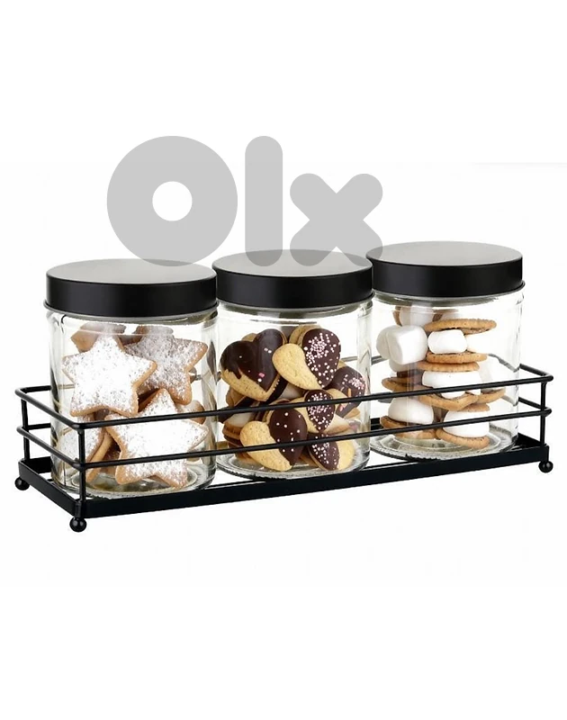 Danny Home Glass Black Storage Set