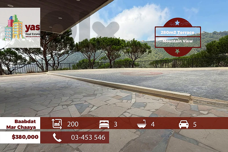 Baabdat/Mar Chaaya 200m2 | 280m2 Terrace | Prime Location | TCH