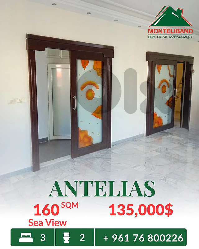 160 sqm Apartment For Sale in Antelias أنطلياس with Sea View