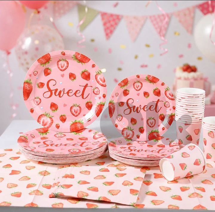strawberry birthday decoration
