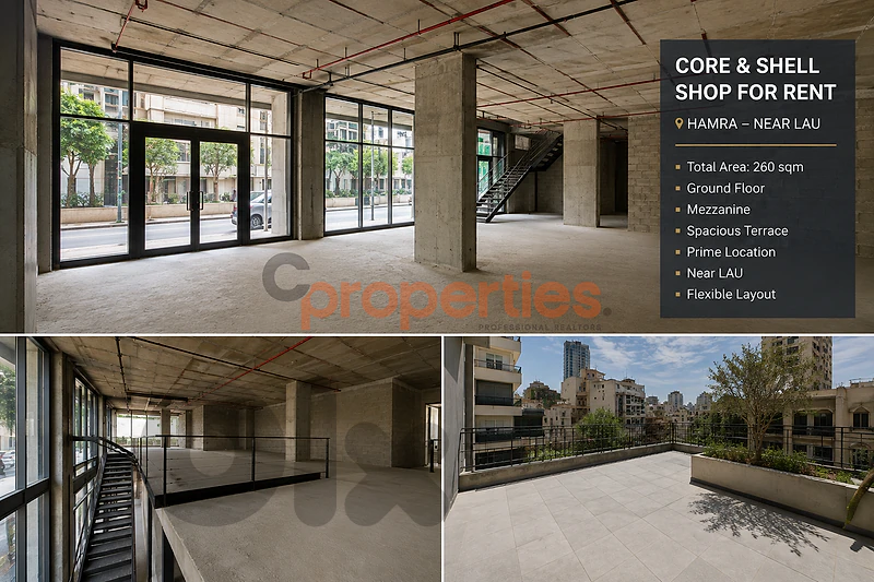 Core&Shell Shop for rent in Hamra Near LAU CPBMKH74