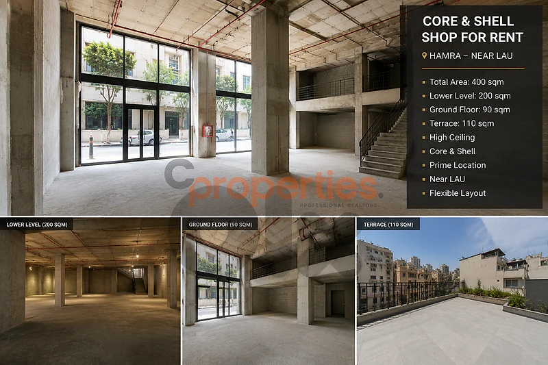 Core&Shell Shop for rent in Hamra Near LAU CPBMKH75