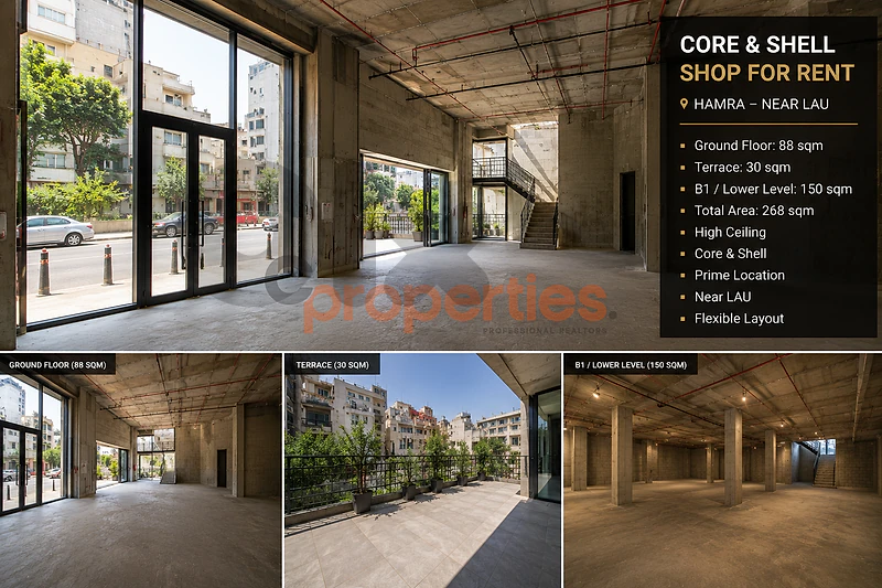 Core and Shell Shop For Rent in Hamra Near LAU CPBMKH76