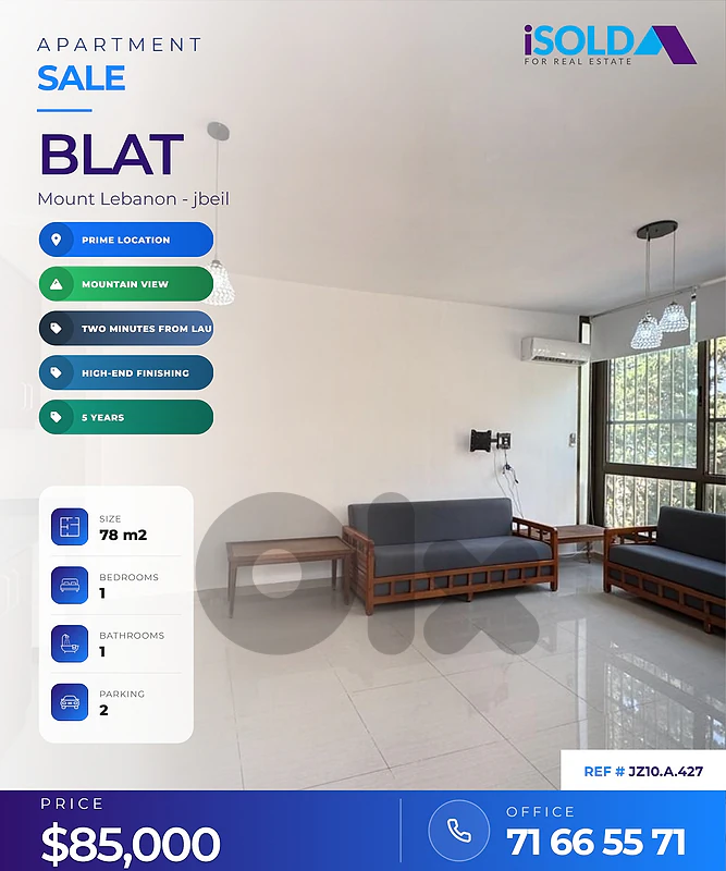 Semi Furnished One Bedroom For Sale two Minutes From LAU