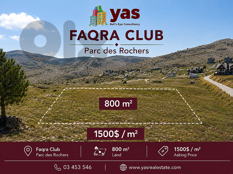 Faqra Club 800m2 | Parc Des Rochers | Open View | Perfect Investment |