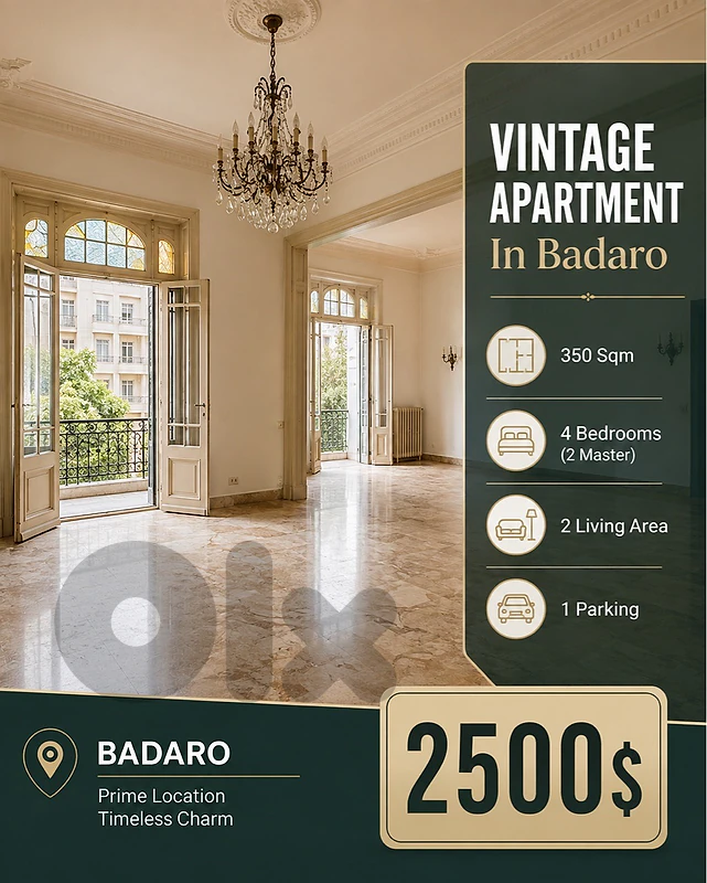 Apartment For Rent In Badaro | 4 Bedrooms | شقة للايجار في بدارو