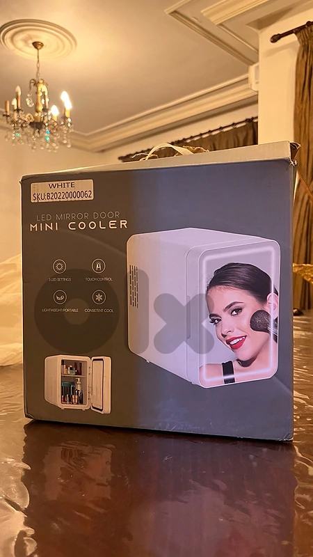 LED Mirror Mini Cooler / Beauty Fridge – White
