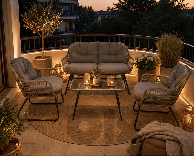 outdoor set furniture rattan modern