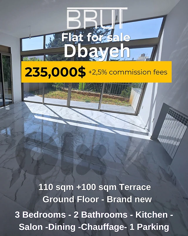 110 sqm +100 sam Terrace apartment for sale in Dbayeh -High end