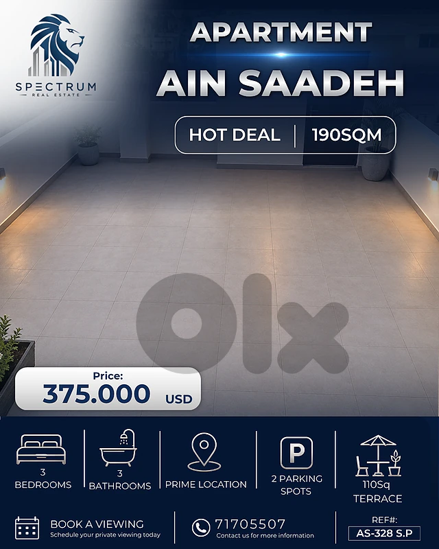 3 BEDS | AIN SAADEH PRIME | TERRACE | JACCUZI | DECORATED, (AS-328) SP