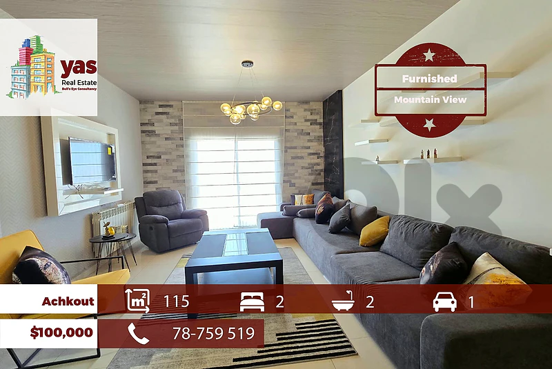Achkout 115m2 | Furnished | Mountain Viewq | High End | DA