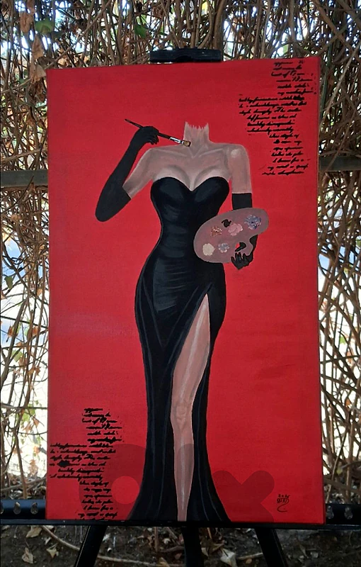 original acrylic painting on canvas لوحة رسم يد بالاكريليك