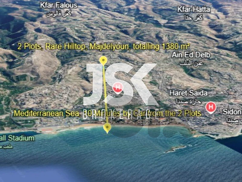 L22293-Exclusive Majdelyoun Rare Hilltop Land For Sale in Saida