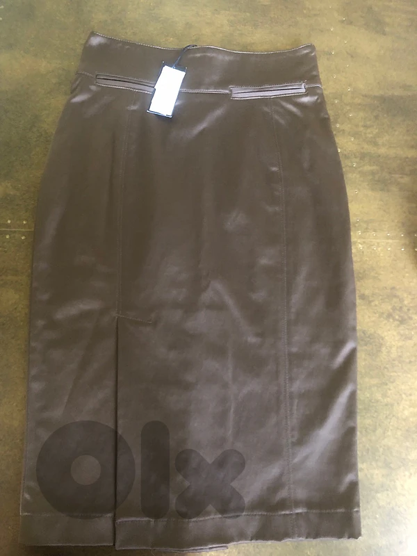 brown satin skirt