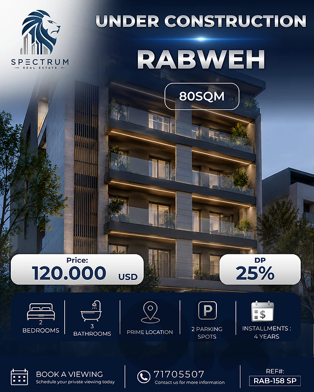 UNDER CONSTRUCTION | 25% DP | 4 YEARS P.F | RABWEH, (RAB-158) SP UNDER CONSTRUCTION | 25% DP | 4 YEARS P.F | RABWEH, (RAB-158) SP