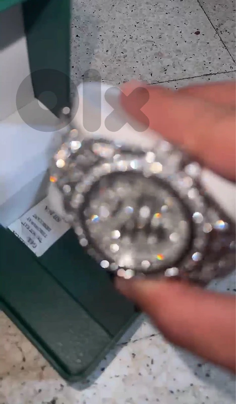 rolex icedout full diamond arabic dial