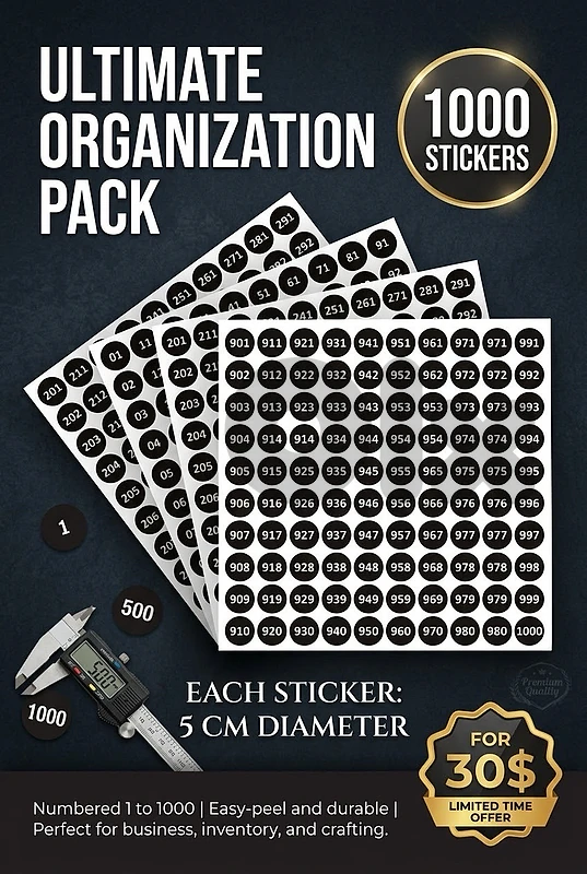 STICKERS 1000 PRINTED 5CM wide for 30$