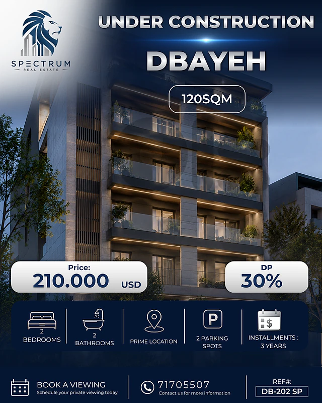 UNDER CONST. | DBAYEH | SEA VIEW | 30% DP | 3 YEARS P.F, (DB-202) SP