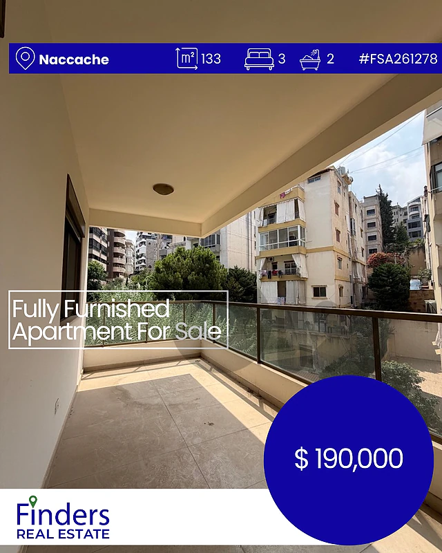 Apartment for sale in Naccache! شقة للبيع في النقاش!