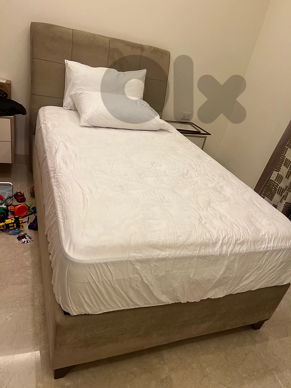 bed with storage and mattress.