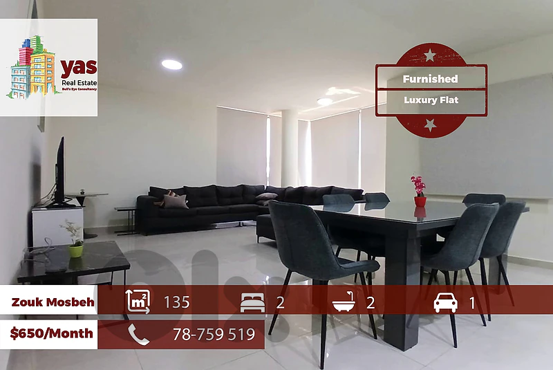 Zouk Mosbeh 135m2 | Furnished Flat | Rent | Calm Area | IV