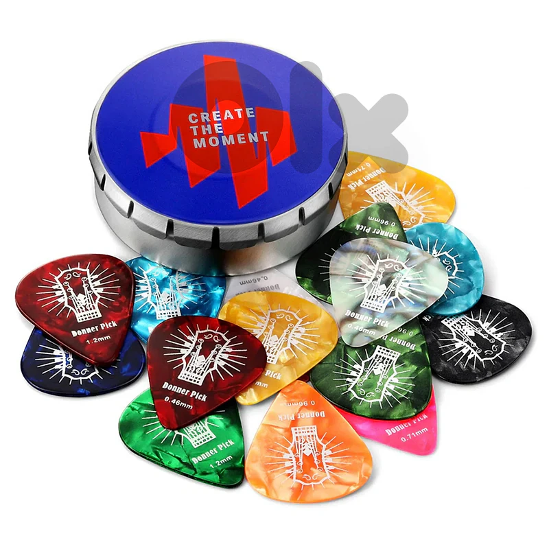 Donner Celluloid Guitar Picks 16 Pack Includes Thin, Medium, Heavy