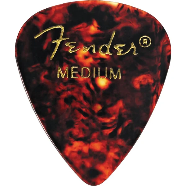 Fender Classic Celluloid Pick, Tortoise Shell, 351 Shape, Medium