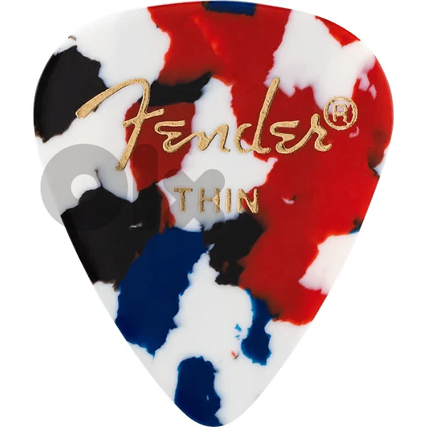 Fender Classic Celluloid Pick, Confetti, 351 Shape, Thin