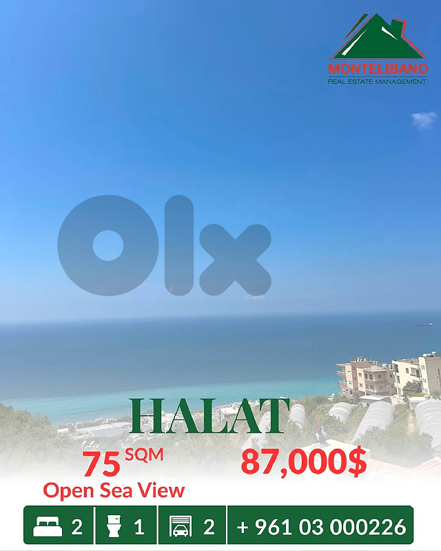 75 sqm Apartment For Sale in Halat حالات with Open Sea View