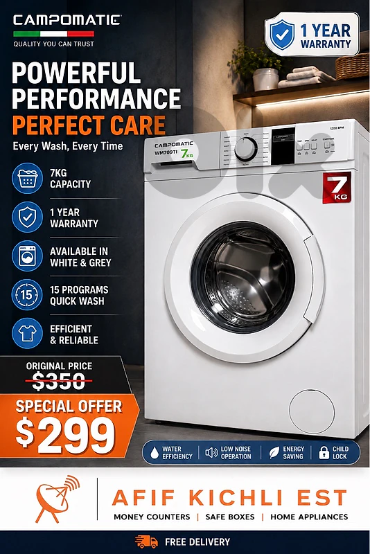 Campomatic Samsung 7-10kg Washing Machine كفالة شركة