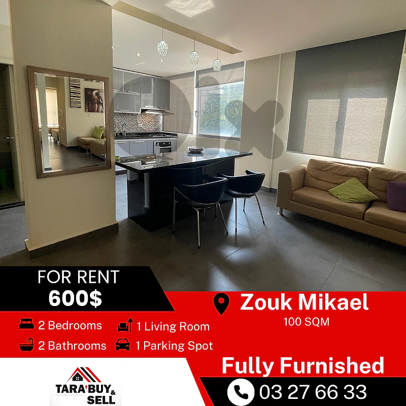Fully Furnished Apartment for rent in Zouk Mikael