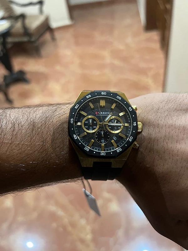 CURREN Original Men’s Gold & Black Chronograph Quartz Watch