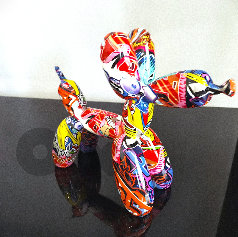 Rabbit Resin 25 x 22 x 10 cm Graffiti Sculpture Abstract