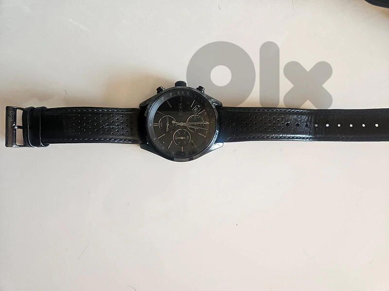 Hugo Boss Grand Prix Chronograph – All Black, Leather Strap