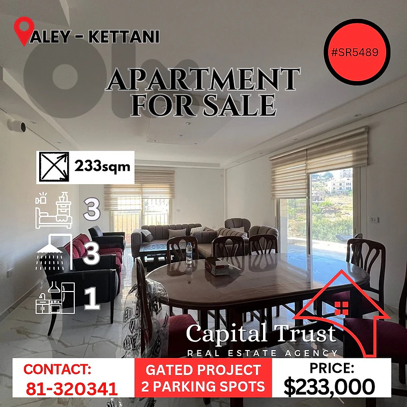 Apartment For Sale In Aley Town - شقة للبيع في عاليه الكتانة