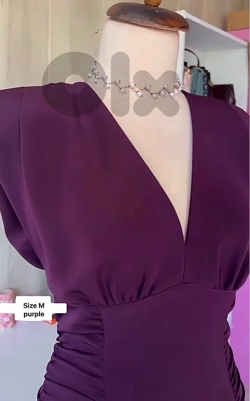 Purple V-Neck Dress