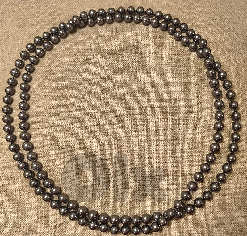 Dark grey/silver-tone multi-strand necklace