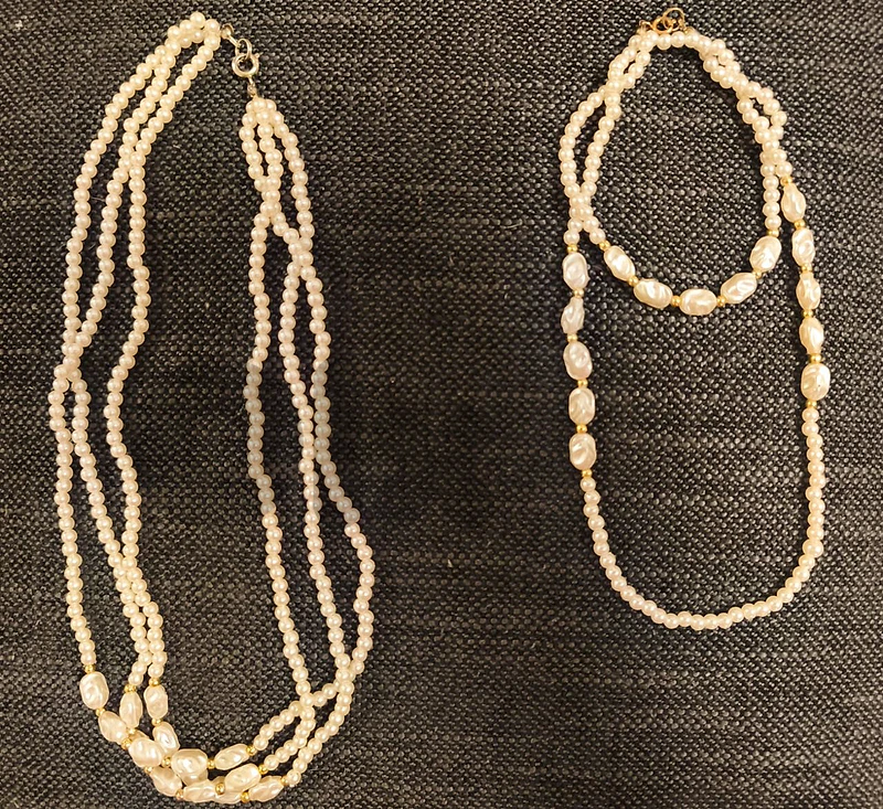 Delicate cream bead necklaces