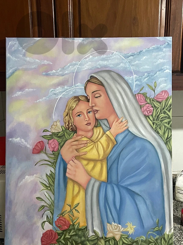mary and jesus painting oil 60x80